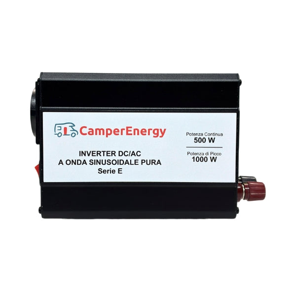 Inverter Onda Pura 500W 12/24V CamperEnergy – Serie E Compatto con USB-C PD e USB-A QC