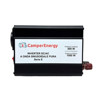 Inverter Onda Pura 500W 12/24V CamperEnergy – Serie E Compatto con USB-C PD e USB-A QC