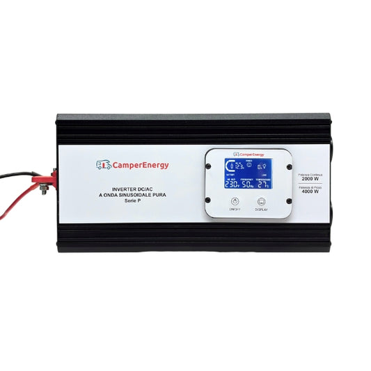Inverter Onda Pura CamperEnergy Serie P 12/24V – 1000W, 1500W, 2000W e 3000W con Display LCD Removibile